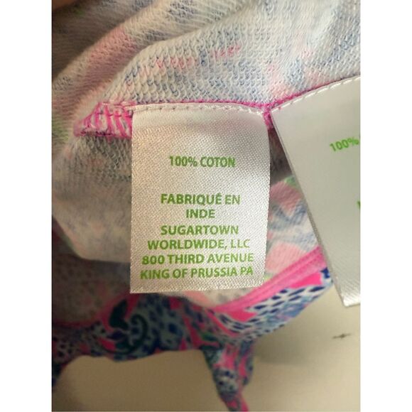 Lilly Pulitzer Jensen Sweatshirt in Plumeria Pink Untamed Hearts Size Small - Picture 3 of 6